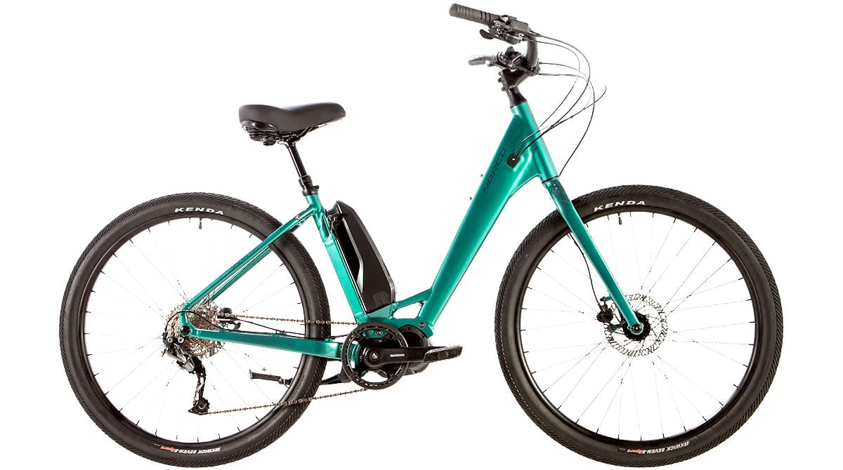 Scene-VLT-Electric-Step-Thru-Comfort-Bike_Yes_Color-JADE/ DEEP JADE-Size-S