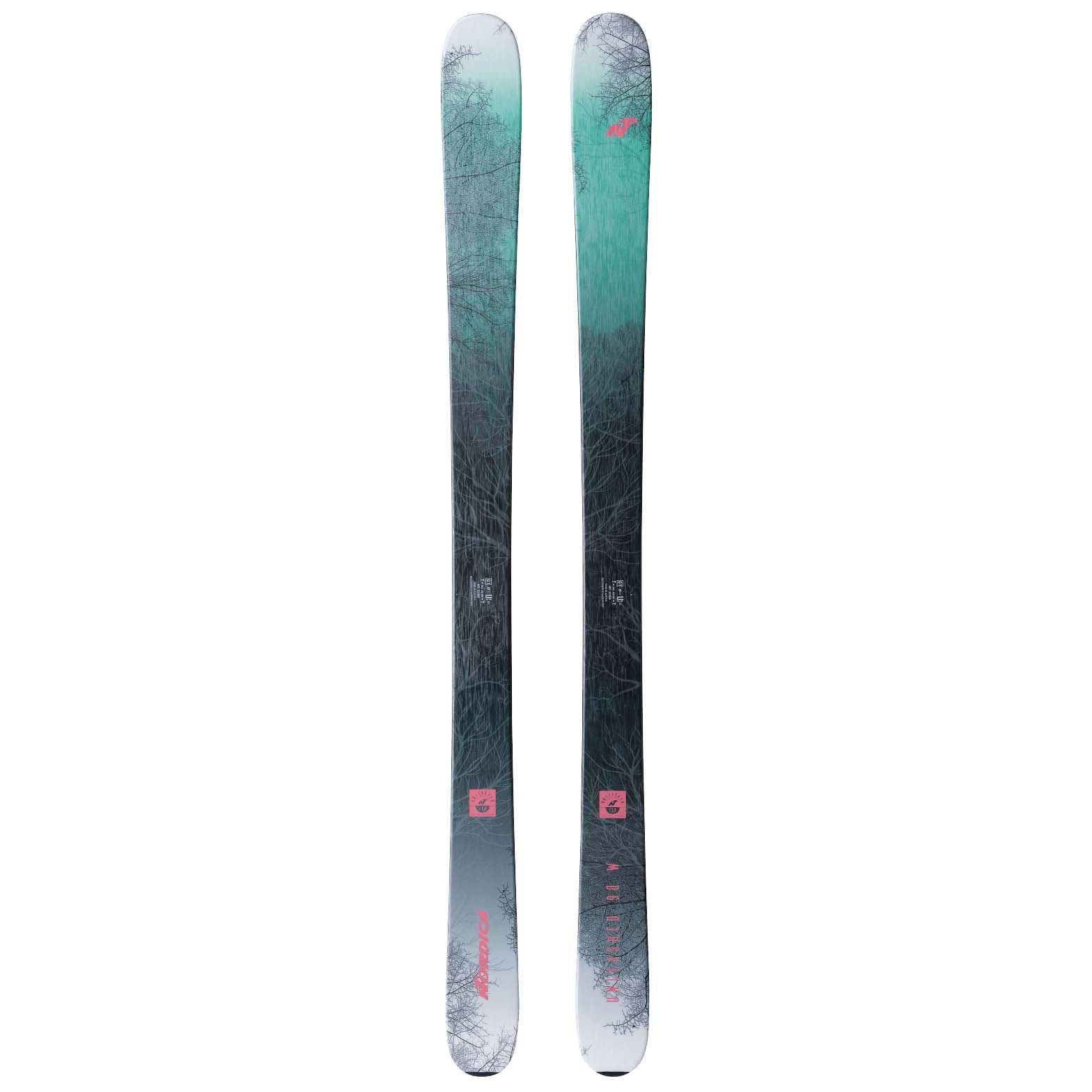 Nordica-Unleashed-90-Womens-Skis-2023_Yes_Color-TEAL   WHITE   PINK-Size-144CM