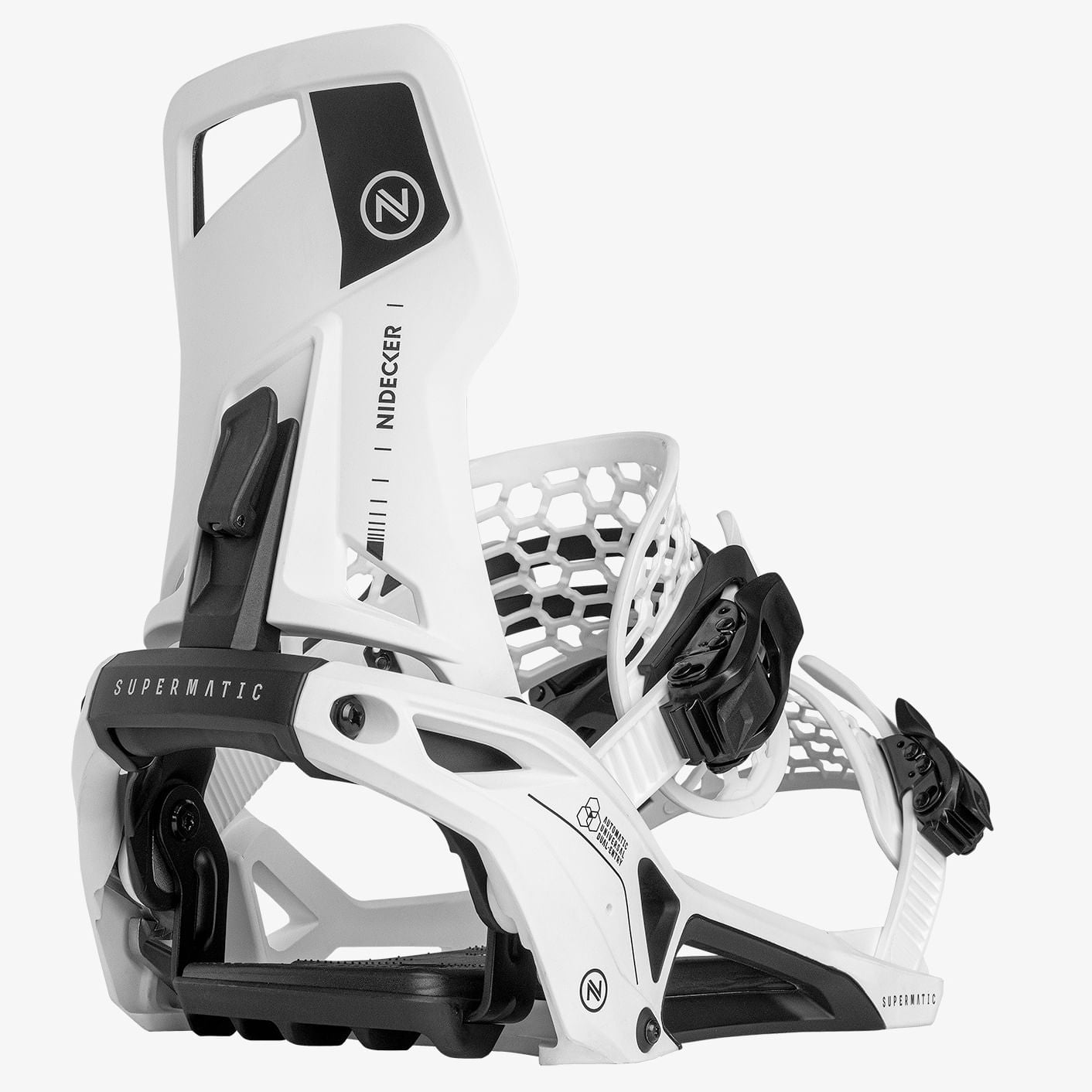 nidecker supermatic snowboard bindings 2025-color-white