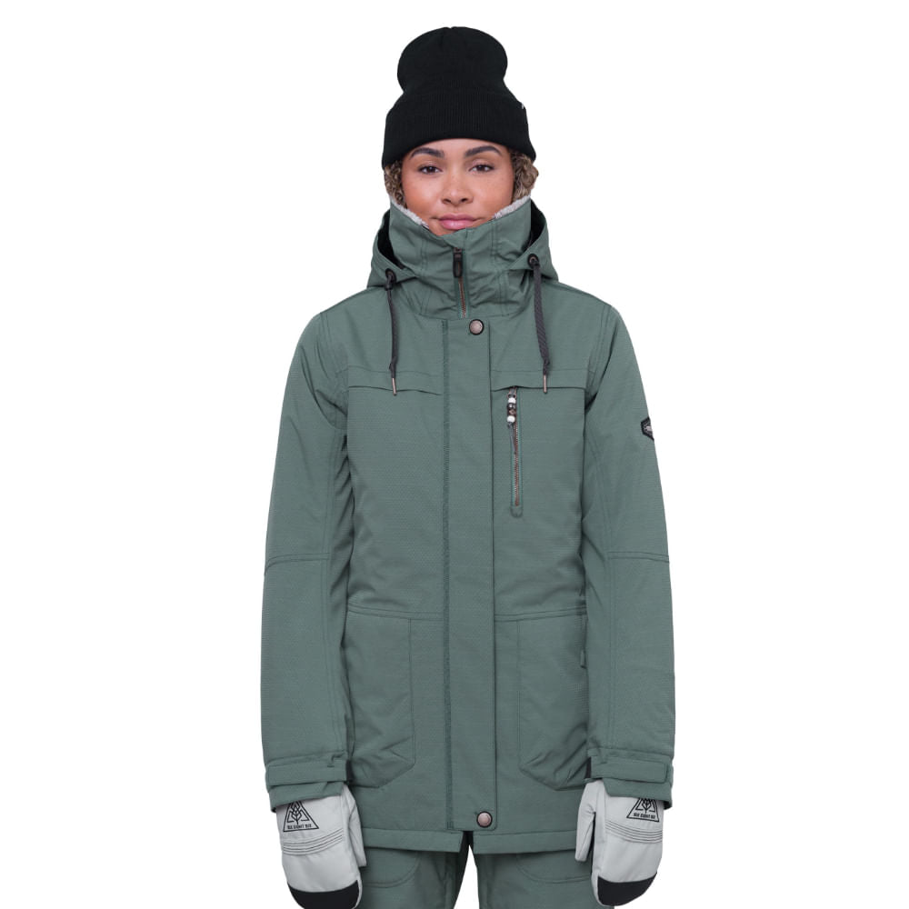 686 spirit insulated jacket-color-cypress green jacquard