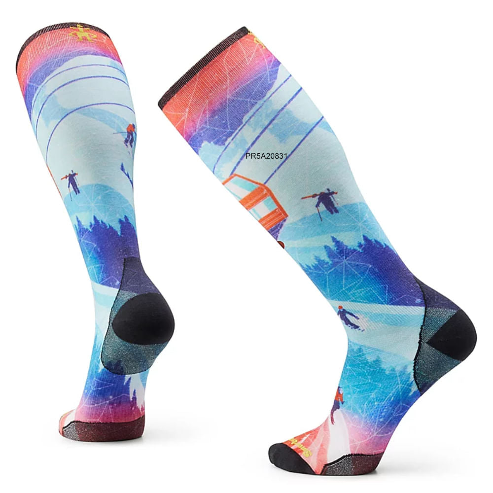 Zero Cushion Ski Day Print Over The Calf Socks_Yes_Color--Size-