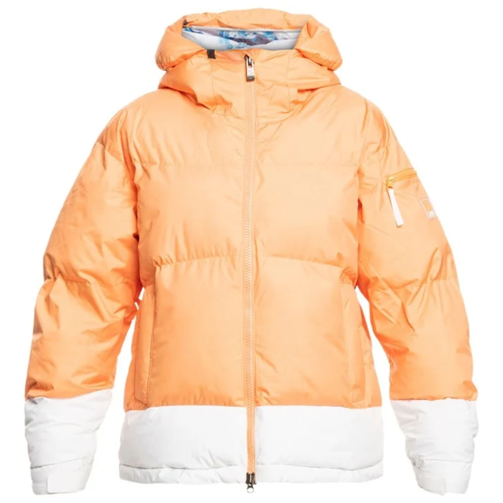 roxy chloe kim puffy technical snow jacket-color-mock orange