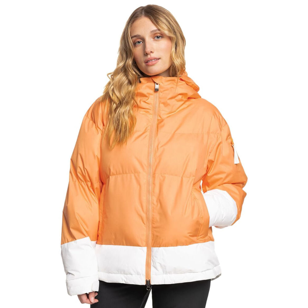 roxy chloe kim puffy technical snow jacket-color-mock orange