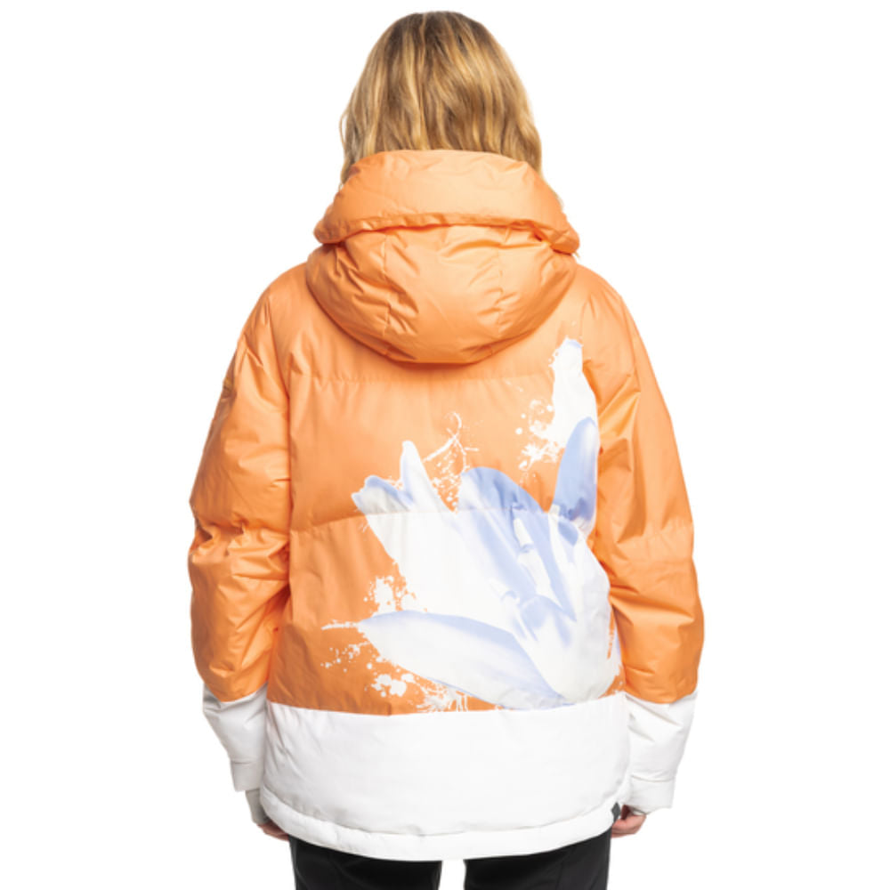 roxy chloe kim puffy technical snow jacket-color-mock orange