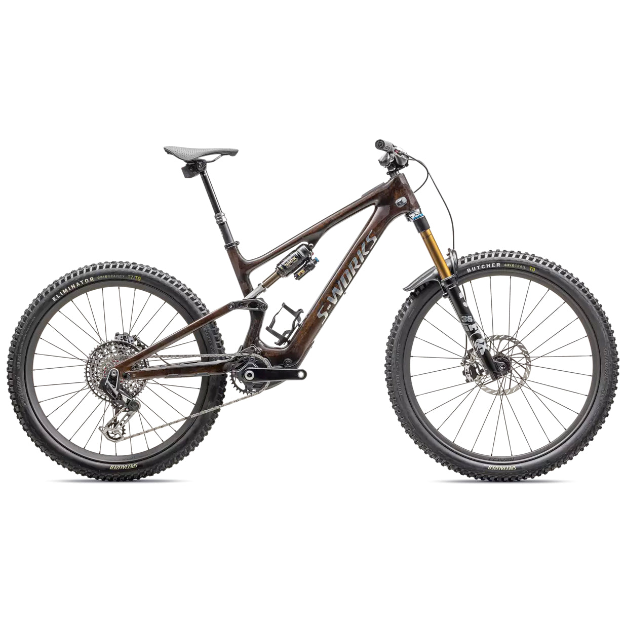 s-works 2025 levo sl electric mountain bike-color-brown tint/gunmetal impasto/ashen grey/brushed liquid metal