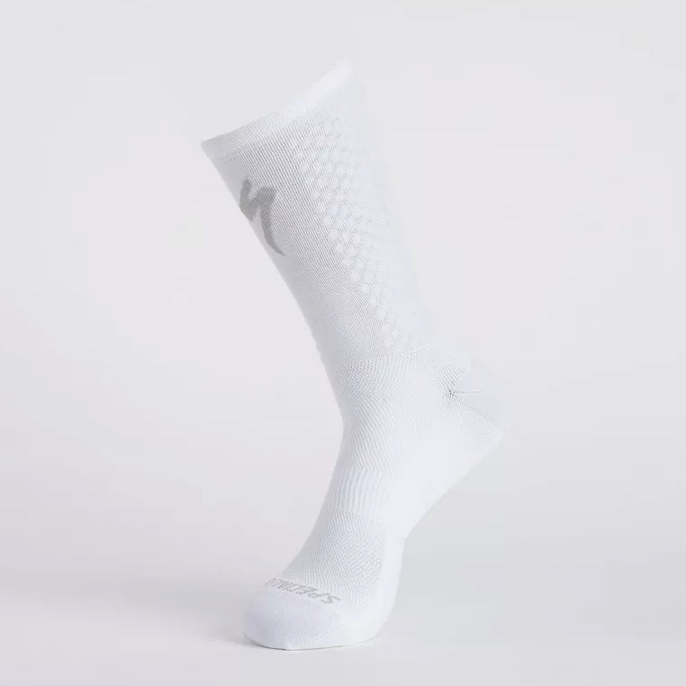 specialized knit tall sock-color-white/silver